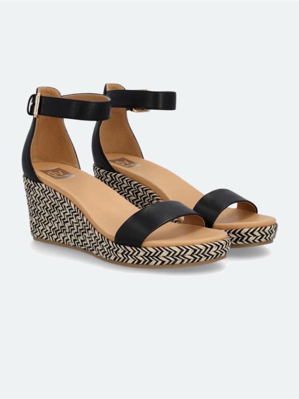 Dolce Vita Black Ankle-Strap Wedge Sandals
